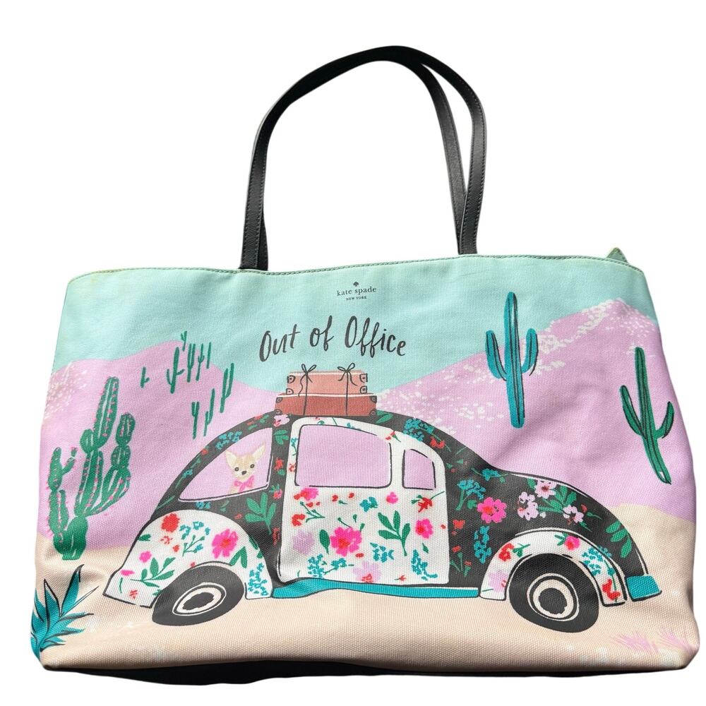 Kate Spade New Horizons Out of Office Large Coated Canvas Tote Bag - Picture 2 of 15